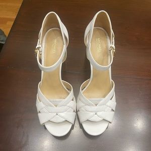 Michael Kors White block heels